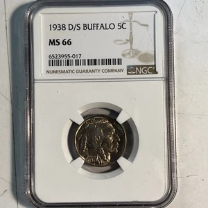 1938-D/S Buffalo Nickel 5c NGC MS 66 - Picture 1 of 3
