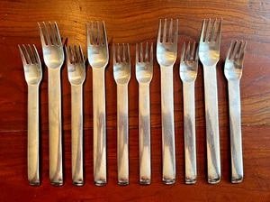 10 Lauffer Japan IONA FORKS Salad & Dinner Satin Stainless 18/8 Flatware - Picture 1 of 5