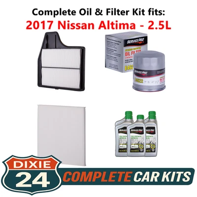 2017 Nissan Altima 2.5L Complete Air, Oil & Cabin Filter Kit (0W-20) Foto 1 de 4