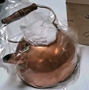Paul Revere Copper Tea Kettle Limited Edition 2Qt Wood Handle New Sealed Bag  - Picture 1 of 14