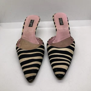 KATE SPADE NEW YORK AUTH Women's Zebra/Pink Vintage Animal Print Mules Size 5.5B - Picture 1 of 10
