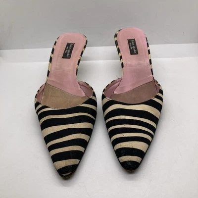 Kate Spade New York AUTÉNTICAS Mulas Para Mujer Cebra/Rosa Vintage Estampado Animal Talla 5.5B Foto 1 de 4