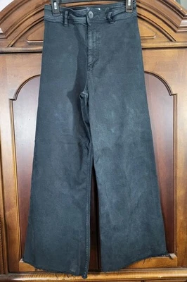 Zara Women's Black High Waisted Wide Leg Baggy Palazzo Denim Jeans Pants Size 6 - Image 1 of 4