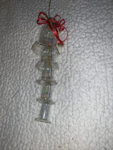 Weihnachtsschmuck Glas 5 abgestufte Glocken irisierend selten - Bild 1 von 5