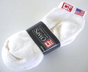 NEW Vintage CHAPS Ralph Lauren POLO 3-Pack ANKLE SOCKS Sz 10-13 Made in USA Flag - Picture 1 of 7