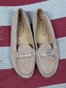 Tod's Gommini Driving Mokassin Driving Loafer Rouge Rosa Wildleder Damen 8 Schnallen - Bild 1 von 10
