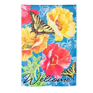 Bright Yellow Poppy Suede House Flag,13s11369 - Picture 1 of 1