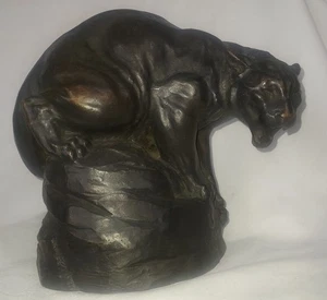 Vintage Joseph L. Boulton  Bronze Mountain Lion Cougar "DAMA af 13" Cast Statue  - Picture 1 of 10