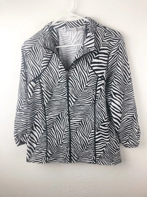 Chaqueta Zenergy Chicos Cremallera Completa Estampado Cebra Talla 2 L 3/4 Mangas Acanaladas Elástica A16 Foto 1 de 4