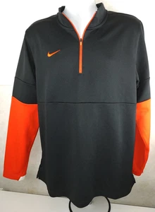 Nike 100% Polyester 1/4 Zip Langarmshirt Herren Größe L schwarz gebraucht - Bild 1 von 3