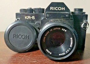 Parts VTG Ricoh KR-5 35mm Camera Body W/Riconar 1:2.2 55mm Lens. - Picture 1 of 6