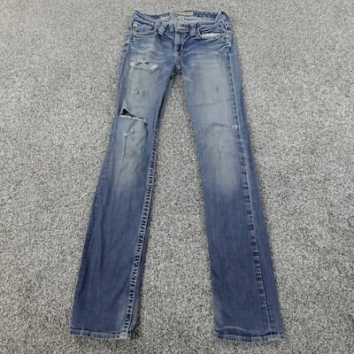 Pantalones de mezclilla Big Star para mujer 26 azul oscuro Kayla rectos tiro bajo elásticos Foto 1 de 4