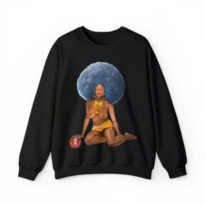 Supernatural Dream 70s Giant Afro The Shining Nude Model Azizi Johari Sweatshirt - Picture 1 of 99