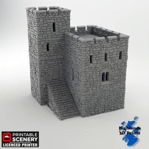 Norman Stone Fort Scatter Terrain Tabletop Gaming DnD 3DPrint 32/28/20/15/10mm - Bild 1 von 10