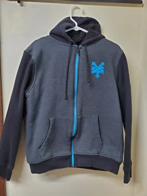 Sudadera con Capucha Zoo York Para Hombre Talla Grande Gris Negra Cremallera Completa Forrada Sherpa Patinador Y2K Foto 1 de 4