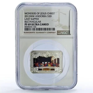 Andorra 5 diners Last Supper Chirst Wonders Art PF69 NGC silver coin 2012 - Picture 1 of 2