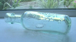 STUNNING AQUA  ROUND BOTTOM  EMBOSSED, ARTHUR E KNIGHT, WALSAL WITH MOMOGRAM - Picture 1 of 1