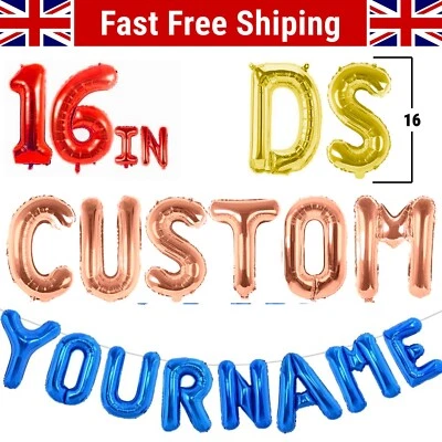 DSMART 16" letters Foil Happy Birthday Banner Custom Name Birthday Party Balloon