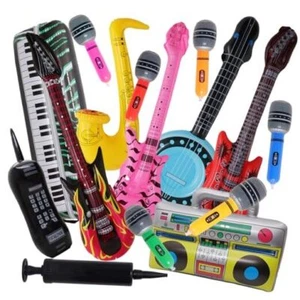 PCS Inflatable Rock Star Toy Set Inflatable Instruments Party 15 Rock Style - Picture 1 of 8