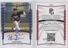2014 Leaf Perfect Game Showcase Auto Blue /25 Hogan Harris #A-HH1 Auto