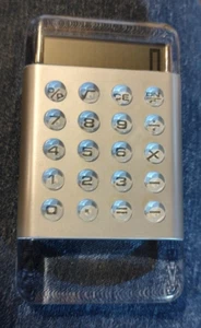 SWEDA Acrylic Calculator LUCID Clear-Silver Body 4.5" x 2.5" x .5"thick - Picture 1 of 6