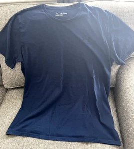 Men's UNDER ARMOUR Loose Navy Blue Tee T-Shirt Short Sleeve Size 2XL Fast Ship - Picture 1 of 4