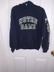 Vintage Jansport Notre Dame University Hoodie Sweatshirt Size Medium 19 Long - Picture 1 of 14