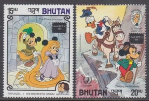 BHUTAN # 555-6 DISNEY STAMPS CELEBRATES AMERIPEX '86 INT'L STAMP EXHIBITION - Picture 1 of 1
