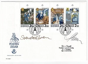 H371 Suecia 1986 Scott 1610 a FDC Estocolmo firmado Slania & Ehren - Imagen 1 de 1