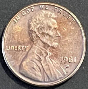 1981 D Lincoln Memorial Cent - vz mit schönen Details - getönt - Bild 1 von 2