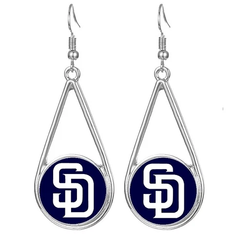 San Diego Padres Womens Silver Drop Dangle Earrings w Gift Pkg D29 Cover