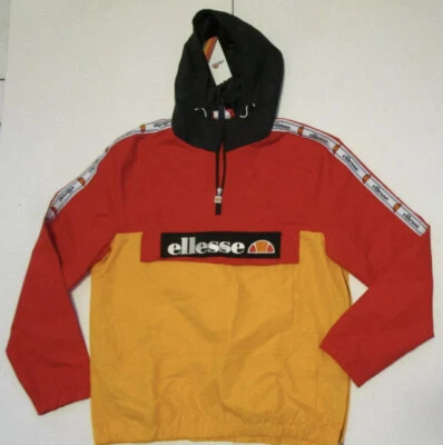 Chaqueta cortavientos deportiva Ellesse Heritage Canguro OH para hombre, nueva roja negra naranja L Foto 1 de 4