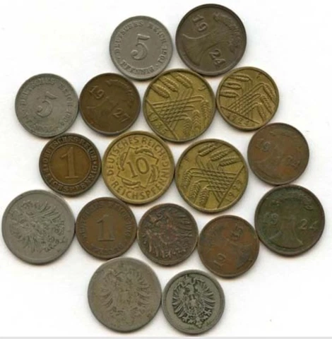 🇩🇪Lot of 40 GERMANY 🇩🇪: 1,2, 5 and 10 Pfennig mix 1875 - 1930 (X-XF) Cover