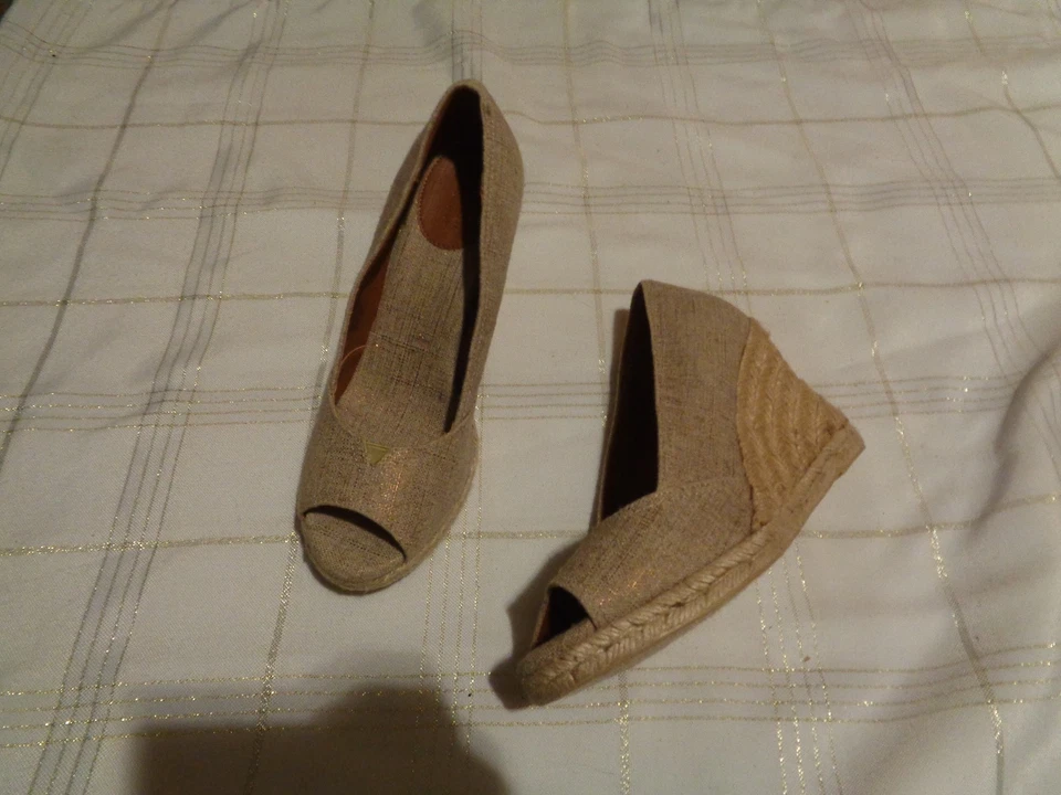 womens sonoma elsie metallic open toe espadrille wedge heels shoes size 9 1/2 - Image 1 of 1