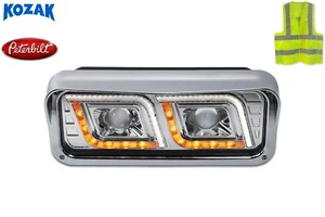 Faro Proyector LED DRL DUAL Cromo Lado Derecho PETERBILT 357 365 378 379 - Imagen 1 de 8