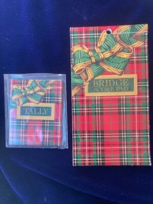 Almohadilla de puntuación de puente C R Gibson arco a cuadros Navidad 29 hojas y 4 cuentas envío gratuito Foto 1 de 3