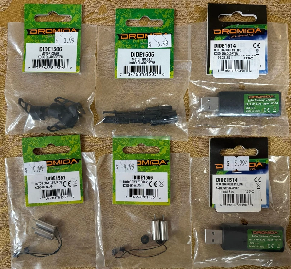 Dromida KODO HD Quadcopter Motors (4), Motor Covers & Holders & Chargers; NISP - Image 1 of 1