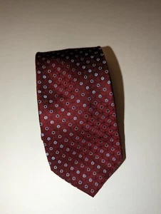 Paul Dione 100% Silk Mens Neck Tie Maroon Red With Little Circles - Picture 1 of 8