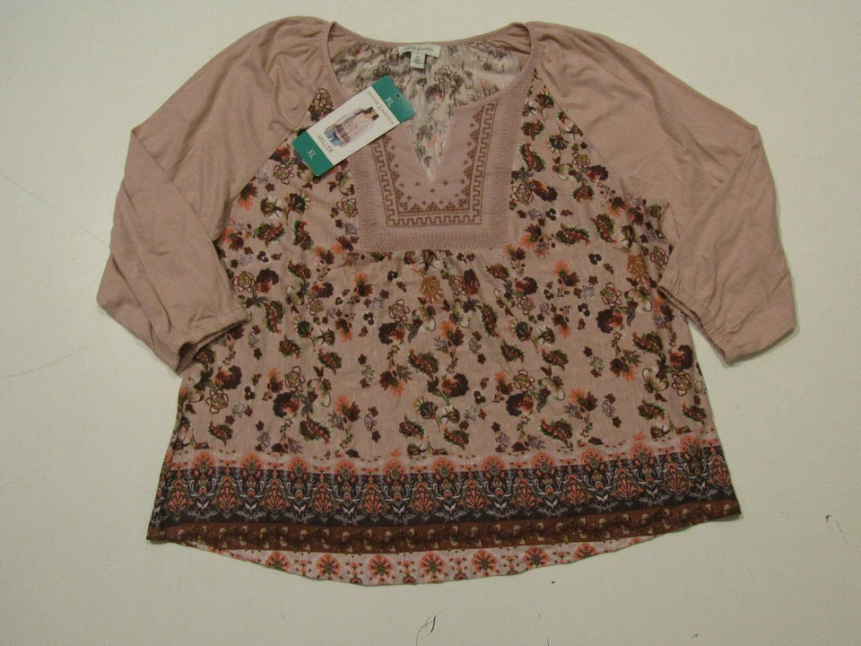 Vintage America Miller Peasant Blouse Pink Color Small