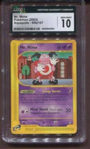 2003 POKEMON MR. MIME - AQUAPOLIS - 95b/147 - CGC 10 GEM MINT - Picture 1 of 2