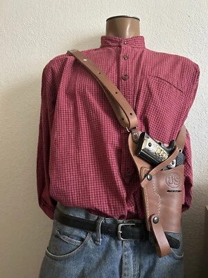 Кожаная плечевая слинговая кобура подходит для Colt Commander 4,25 дюйма модель 1911 Kimber RIA - Изображение 1 из 4