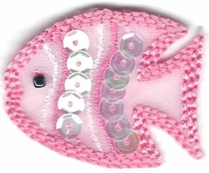 1.25" Embroidery Beach Fish Sea Ocean Iron On Patch - Picture 1 of 1
