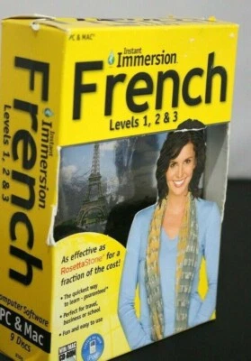 INSTANT IMMERSION FRENCH LEVELS 1, 2, & 3 COMPUTER SOFTWARE PC & MAC NEW II OPEN - Image 1 of 4
