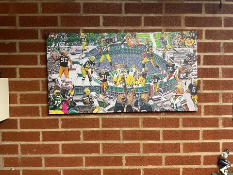 36x20 GREEN BAY PACKERS framed CANVAS PRINT gallery wrapped Brett Favre poster Cover