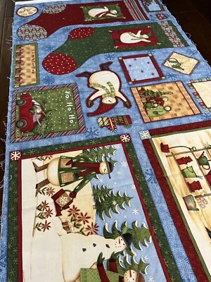 Arctic Holiday by Debbie Mumm SSI Fabric Panel with Stockings 23”x44” Vintage - Image 1 of 4