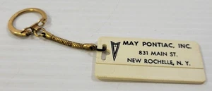 EE2) Vintage May Pontiac New Rochelle New York Dealership Keychain - Picture 1 of 6