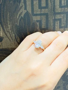 2ct Oval LabGrown Diamond Engagement Ring, D/VVS2, 18K Yellow Gold - Picture 1 of 4