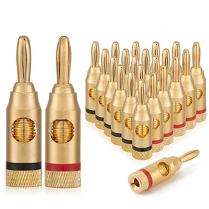 WG-3334 24k Gold Plated Banana Plugs or Connectors (Open Screw Type) (12 Pair... - Picture 1 of 7