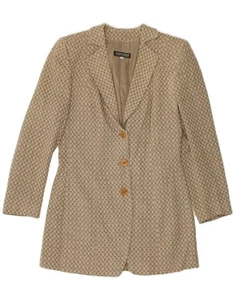 GIORGIO ARMANI Womens 3 Button Blazer Jacket IT 42 Medium Brown Check BZ06 - Picture 1 of 3