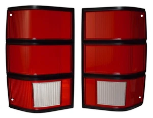 1986-1992 JEEP COMANCHE TAIL LIGHT LENS SET (2PC), WITH BLACK PAINTED TRIM - Picture 1 of 3